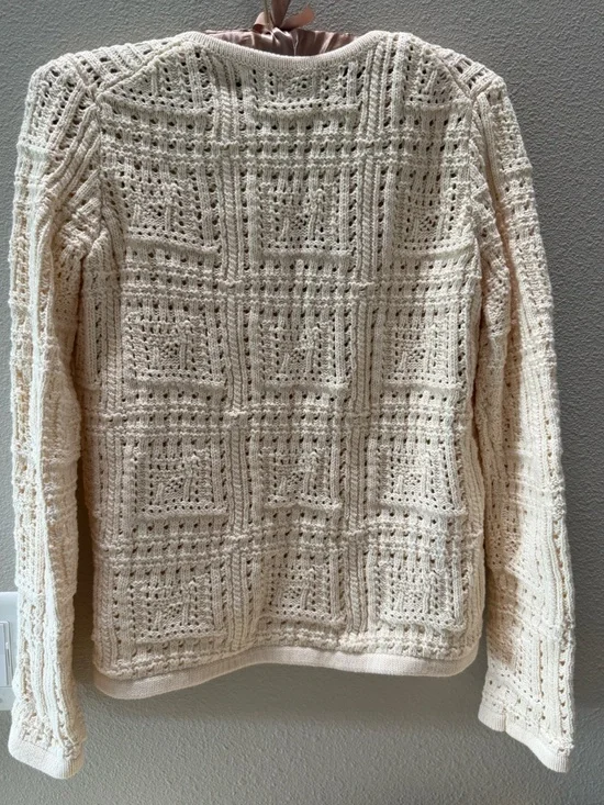 Magaschoni Ivory/Beige Cotton Button down sweater - Picture 2 of 6